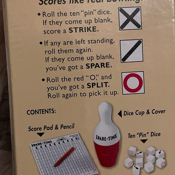 Spare Time Bowling Game - Played with Dice - Scores Like Bowling! New Sealed - Picture 5 of 6